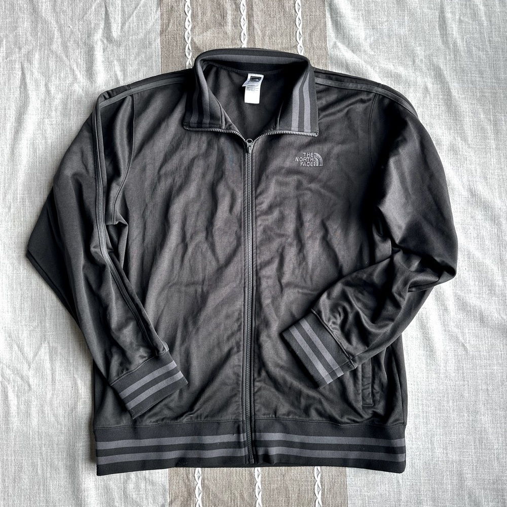 The North Face A5 Series Track Jacket Stripes Black/Gray Full Zip Men's XL